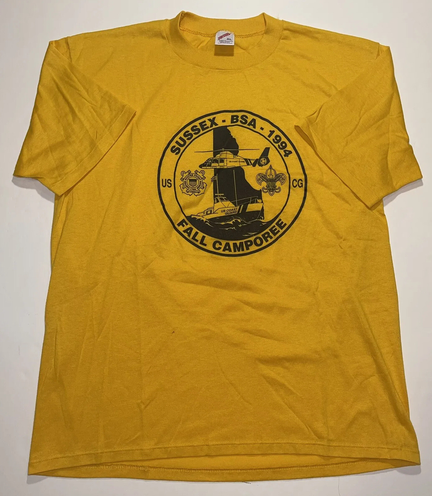 Vintage US Coast Guard USCG BSA Boy Scouts Fall Camporee 1994 T Shirt USA Sz XL