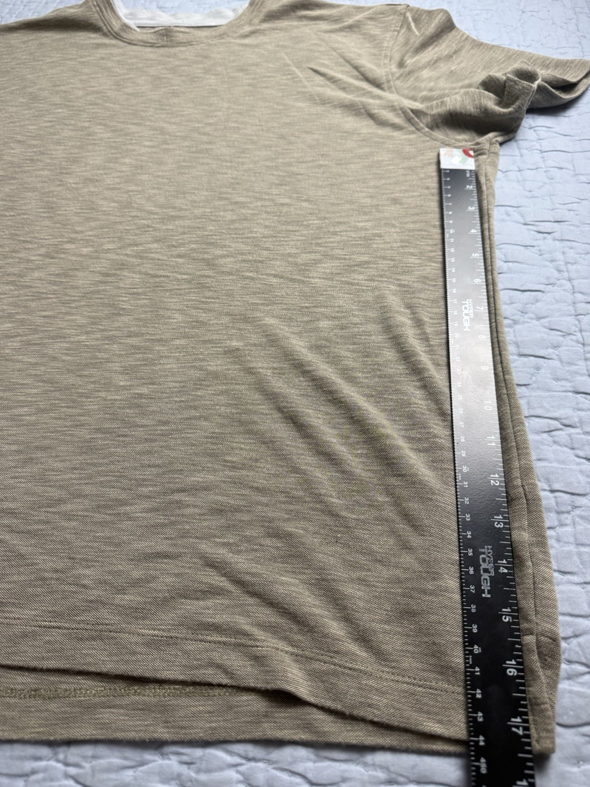Van Heusen Shirt Mens XL Beige Rayon Blend Crewneck Short Sleeve Casual Top gallery