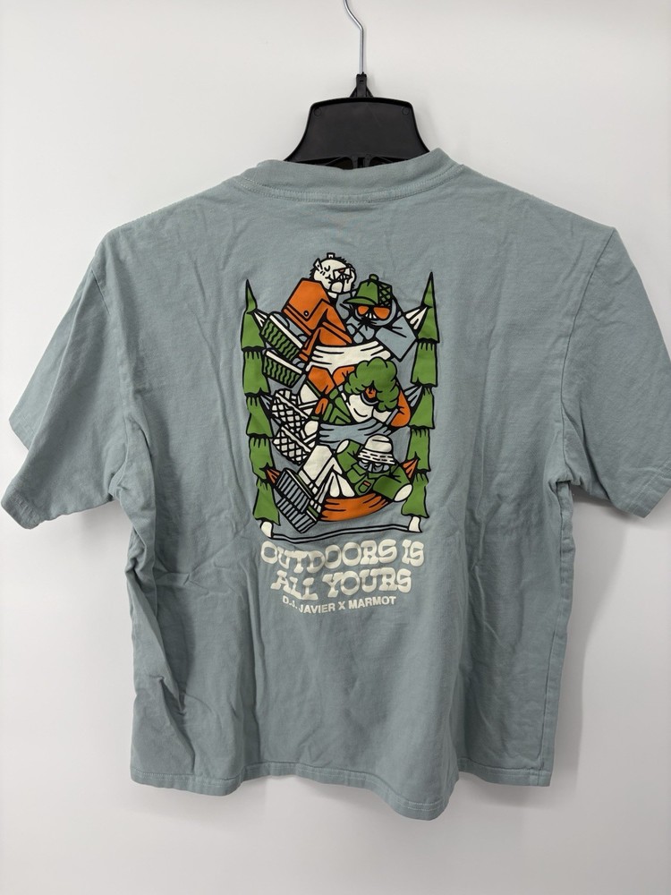 D.J. Javier x Marmot Mountain Work “Outdoor Is All Yours” Blue Mens XL Tee