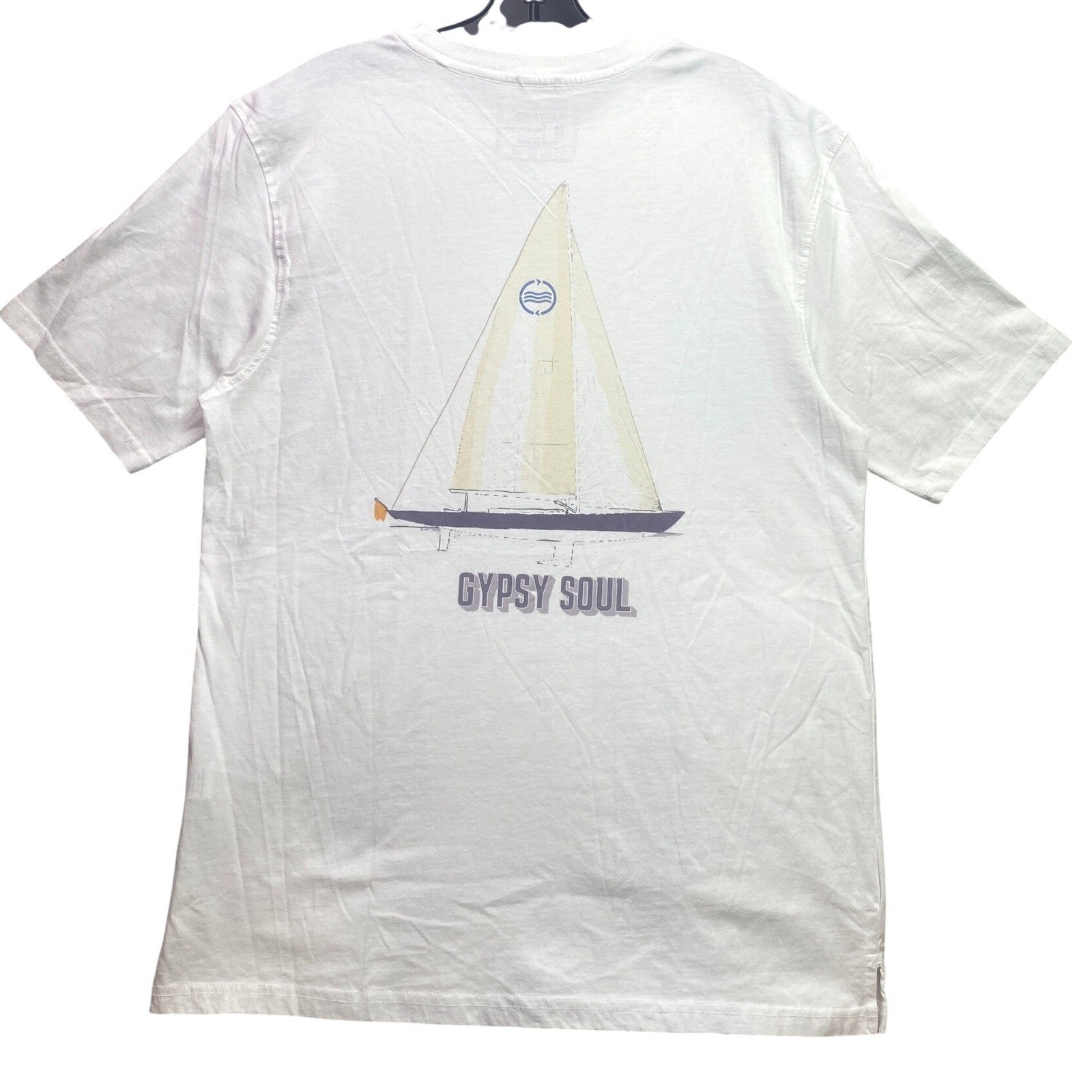 Reworn Shirt Mens Medium Gypsy Soul Sailboat Organic Nautical Beachy Streetwear gallery