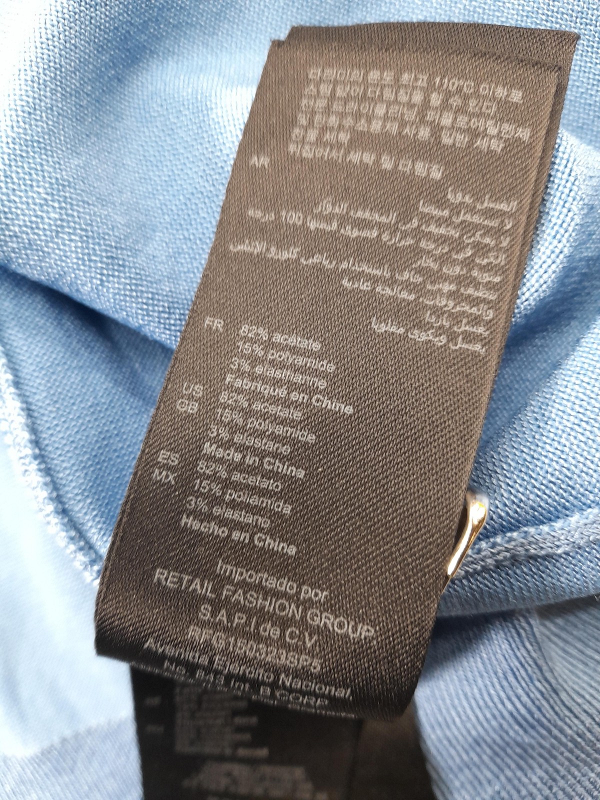 Sandro Men's T-Shirt M Blue Acetate with Polyamide, Elastane Basic gallery