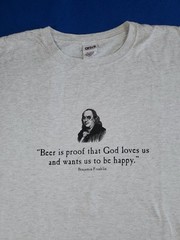 Ben Franklin “Beer is proof that God loves us” T-Shirt Men’s Size XXL