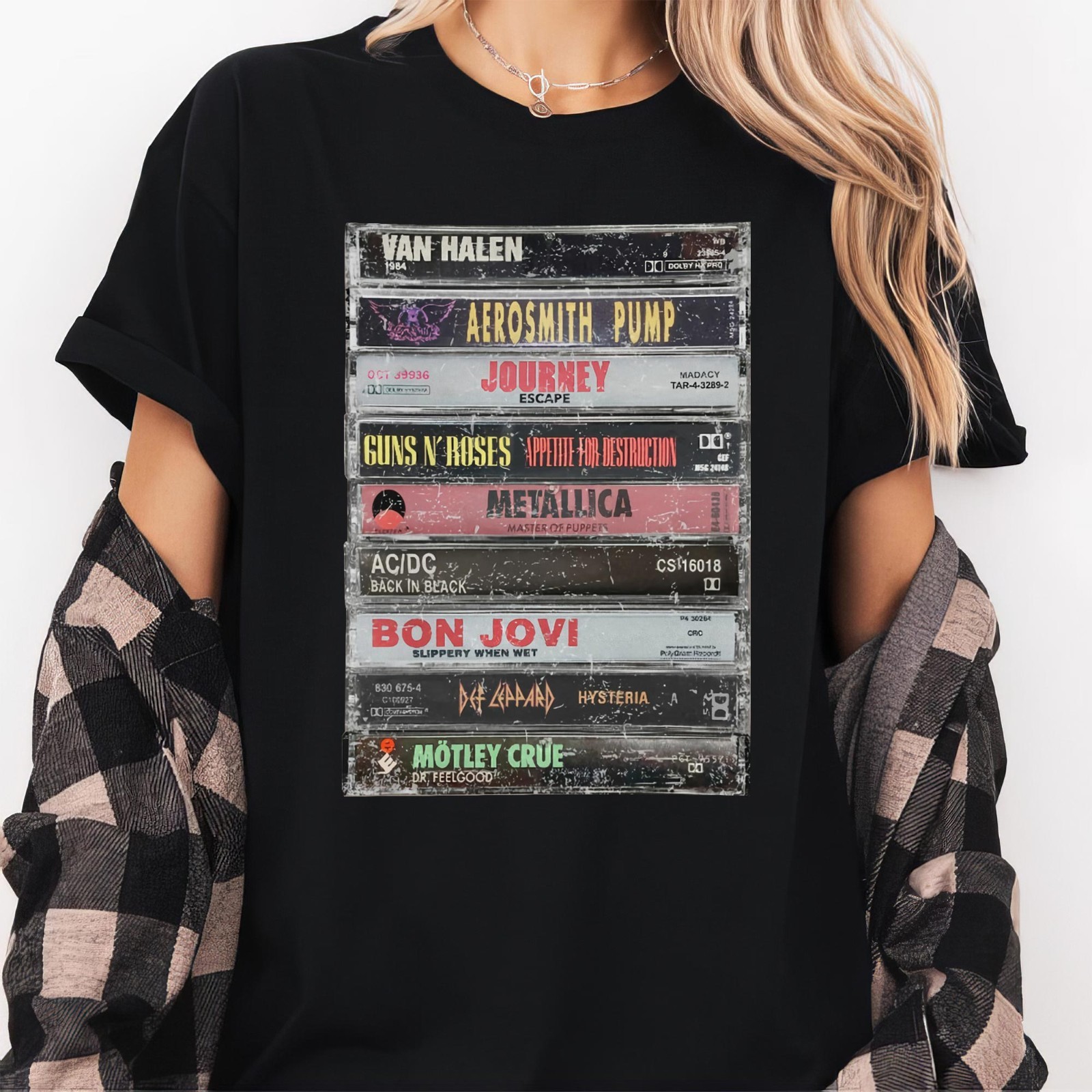 Retro 80s Cassette Tape Tee – Vintage Rock Band-Inspired Graphic Shirt S-5XL gallery