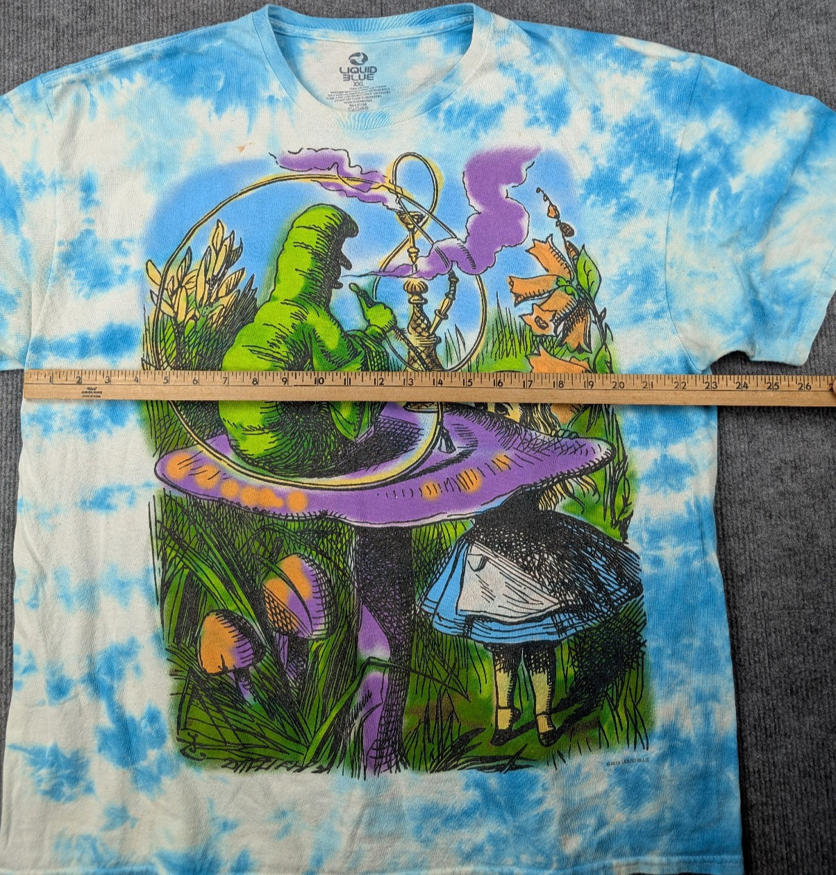 Liquid Blue Alice In Wonderland Shirt Men XXL Tie Dye Blue Retro Cartoon Graphic gallery