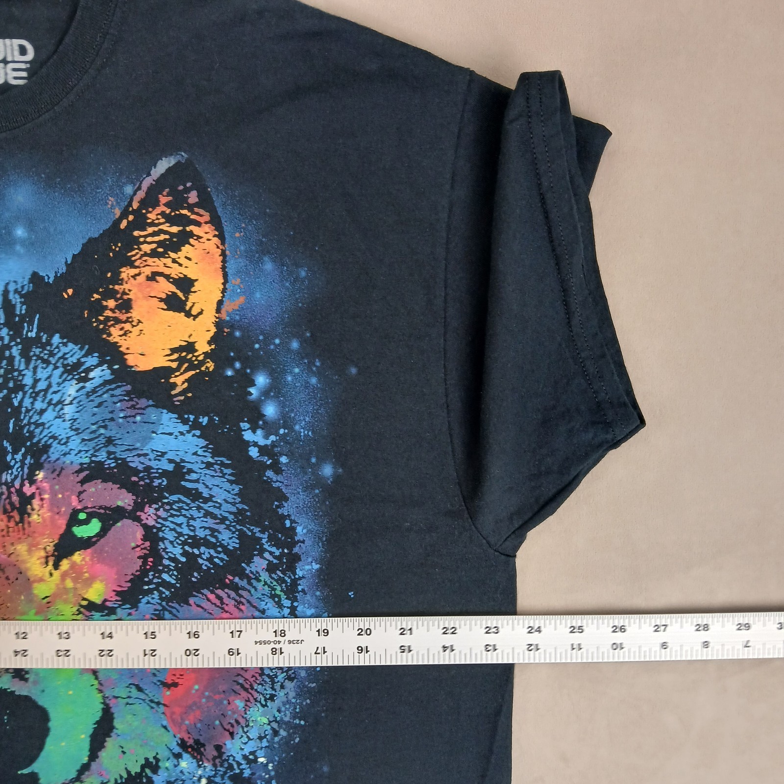 Liquid Blue Cosmic Wolf XL Mens T Shirt Black 23x28 gallery