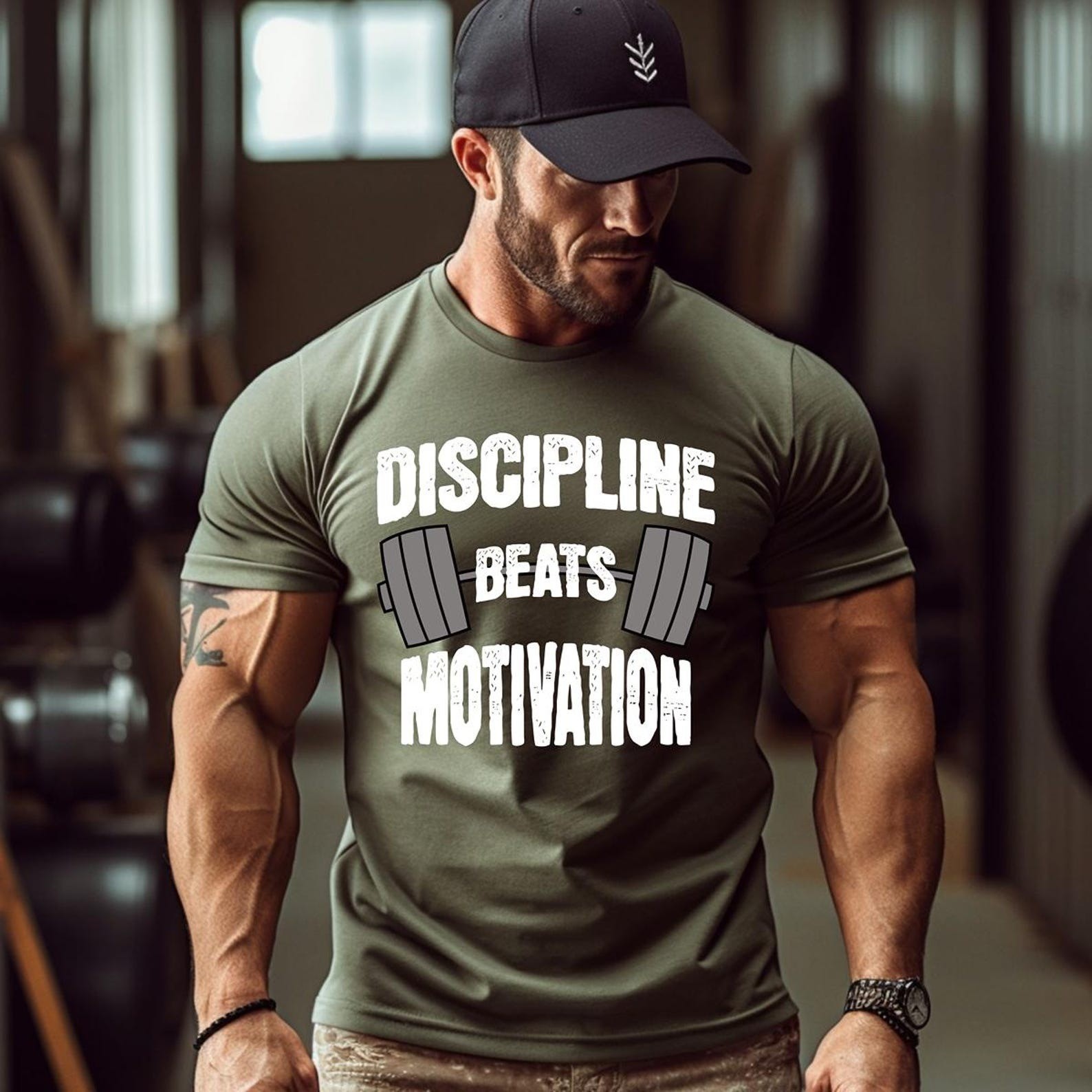 Discipline Fitness Shirt Gym Workout Weightlifting Bodybuilding MMA Tee gallery