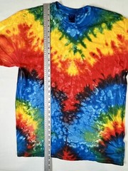 Tie Dye T Shirt Tee Multi-Color 100% Cotton Colortone Adult Large Rainbow V