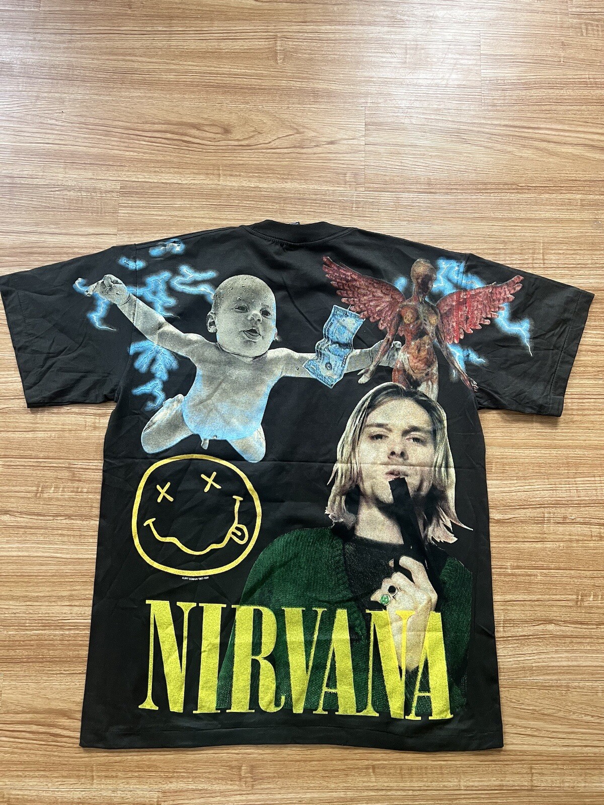 Nirvana Kurt Cobain Band AOP Single Stitch T-Shirt M, XL , 2XL Modern Boot gallery