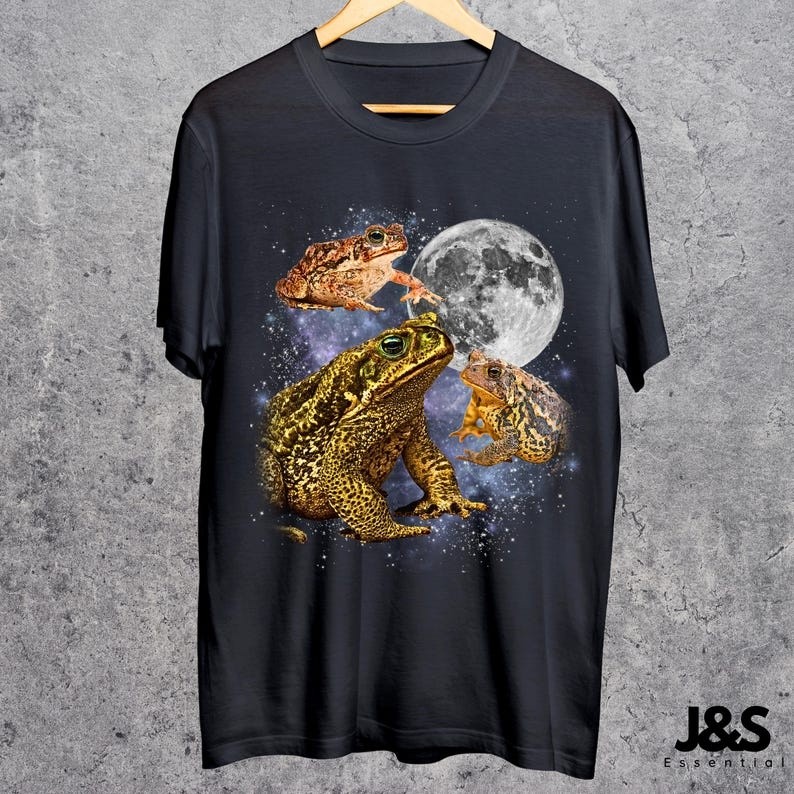 Three Cane Toad Retro Moon Tshirt Funny Frog Amphibian Lover Gift Shirt