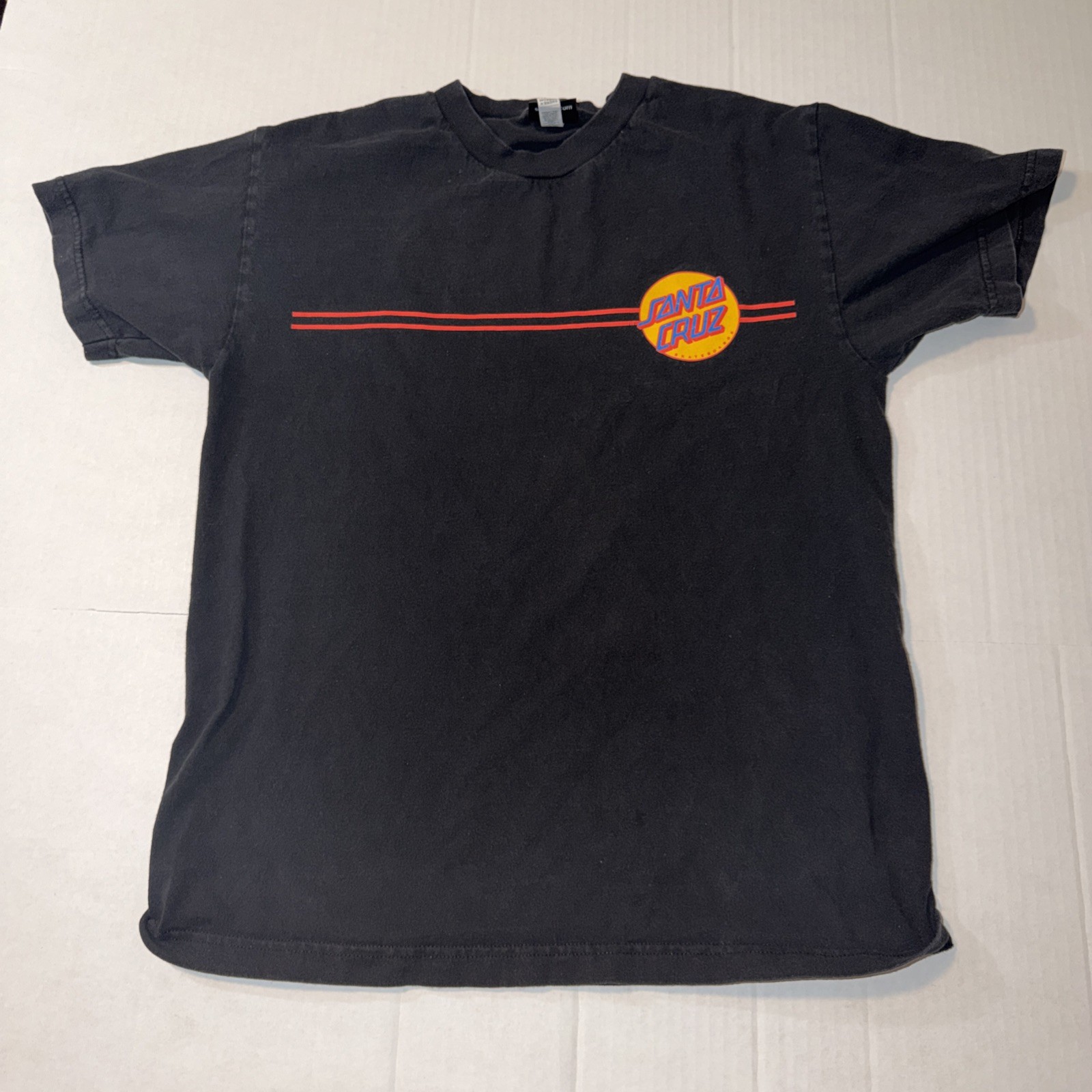 Santa Cruz T Shirt Adult Medium Black Spell Out Logo Skater Skateboard Mens M