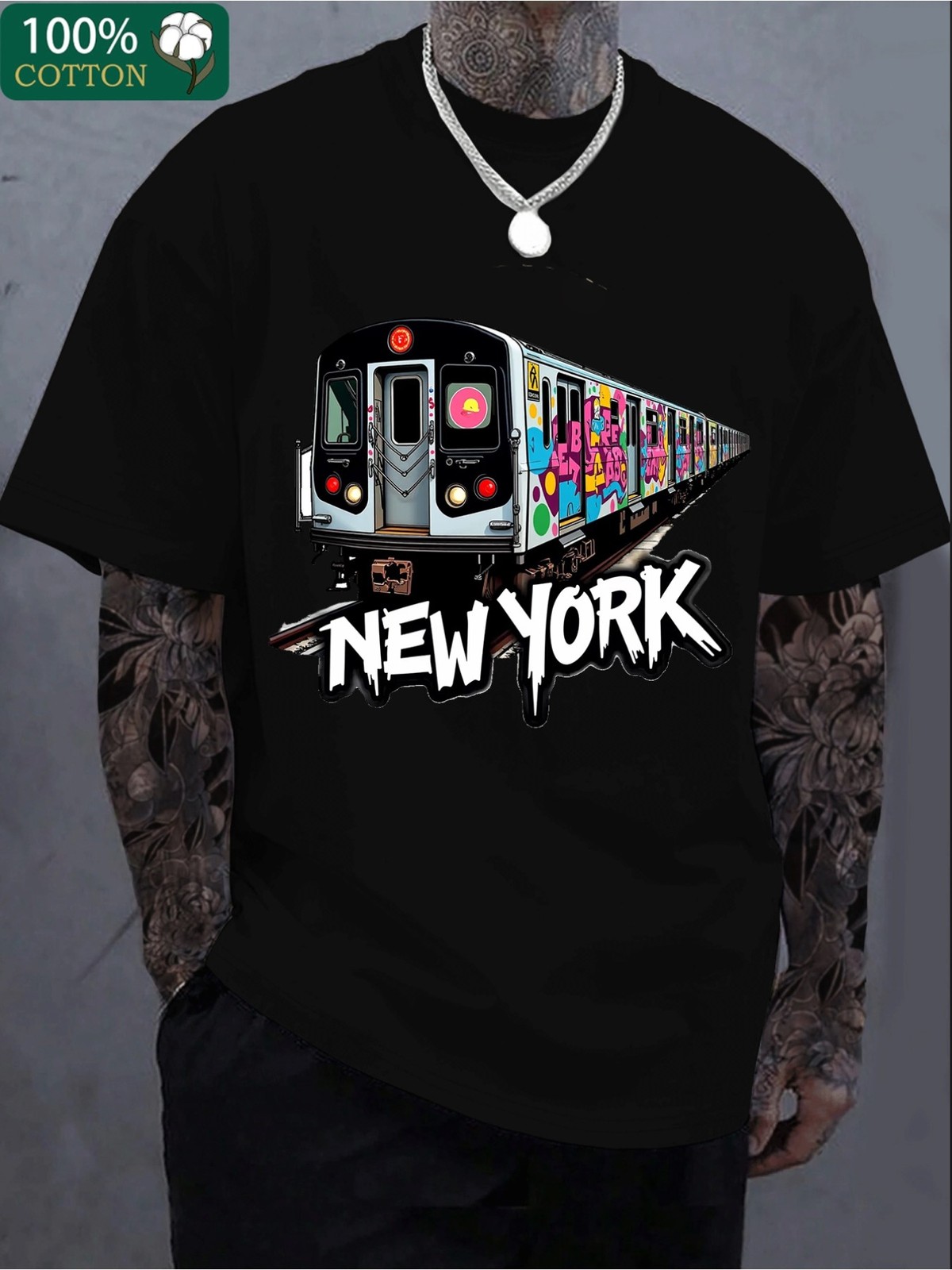 New York Subway Graffiti Graphic T-Shirt Urban Streetwear Casual Tee gallery