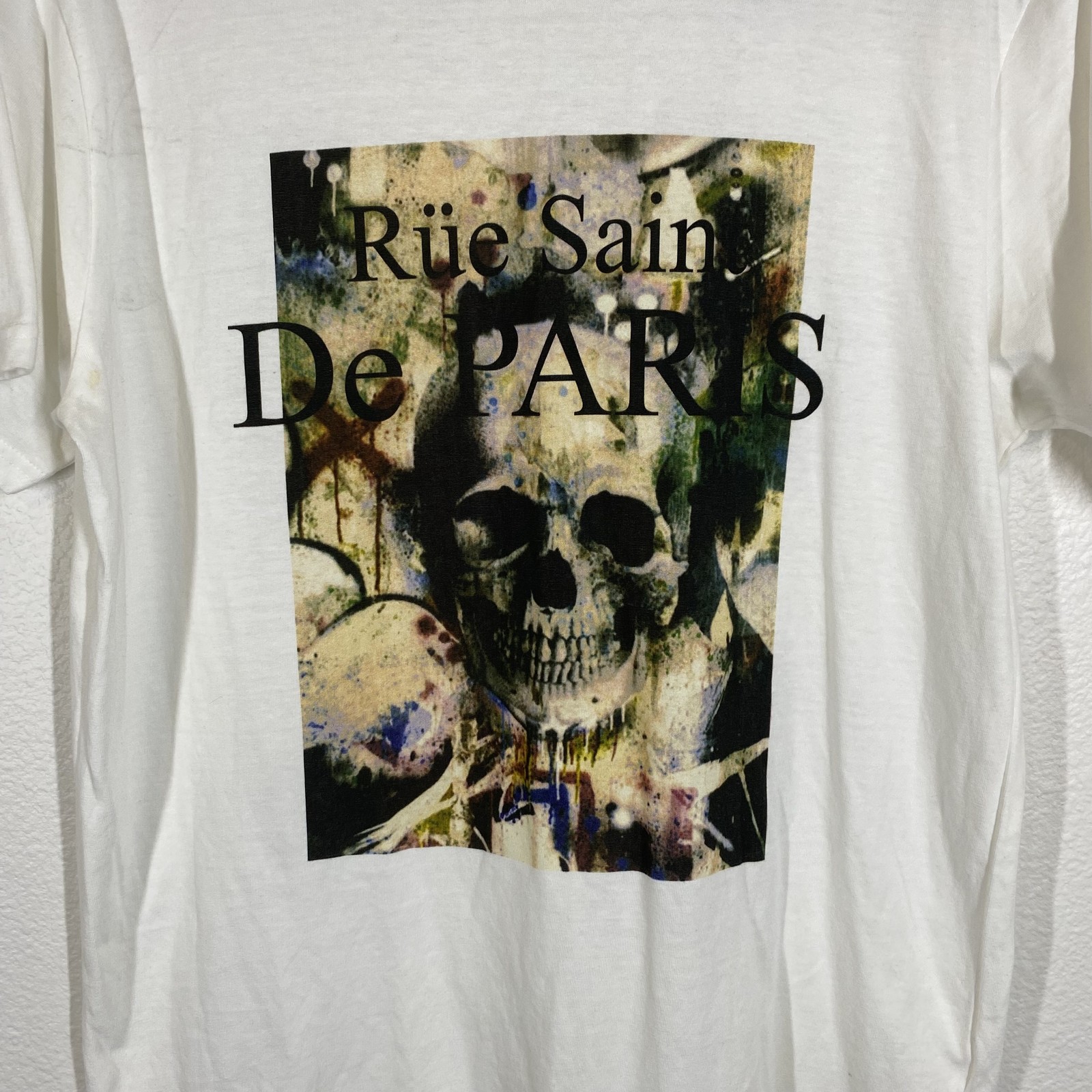 Denim & Flower Shirt Mens Large White Rue Saint De Paris Skull Graphic Tee New gallery