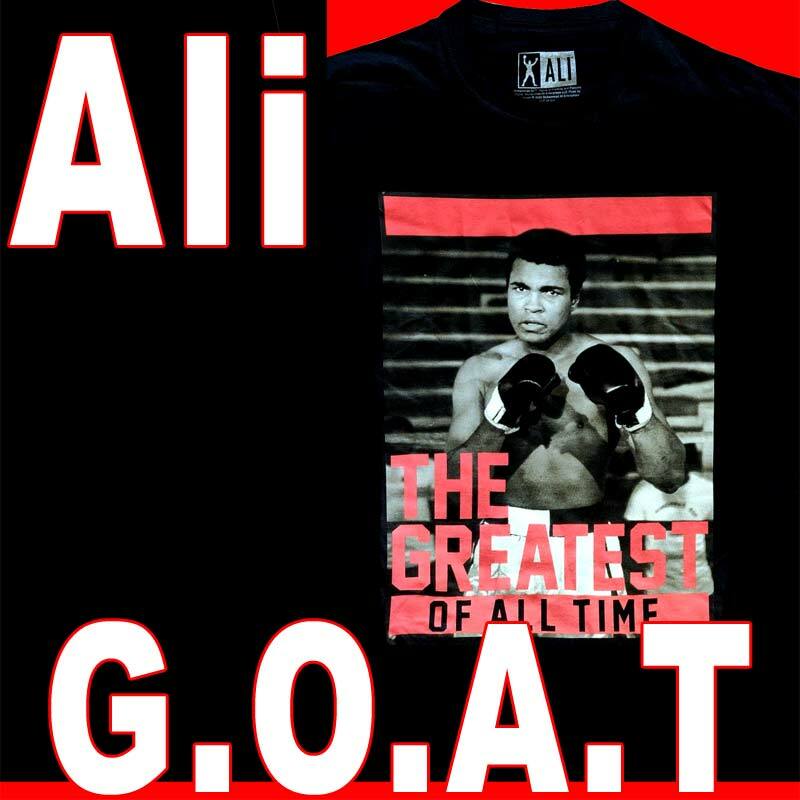RARE OFFICIAL MUHAMMAD ALI G.O.A.T. T-SHIRT BLACK 100% COTTON BIG 2X 3X 4X 5X gallery