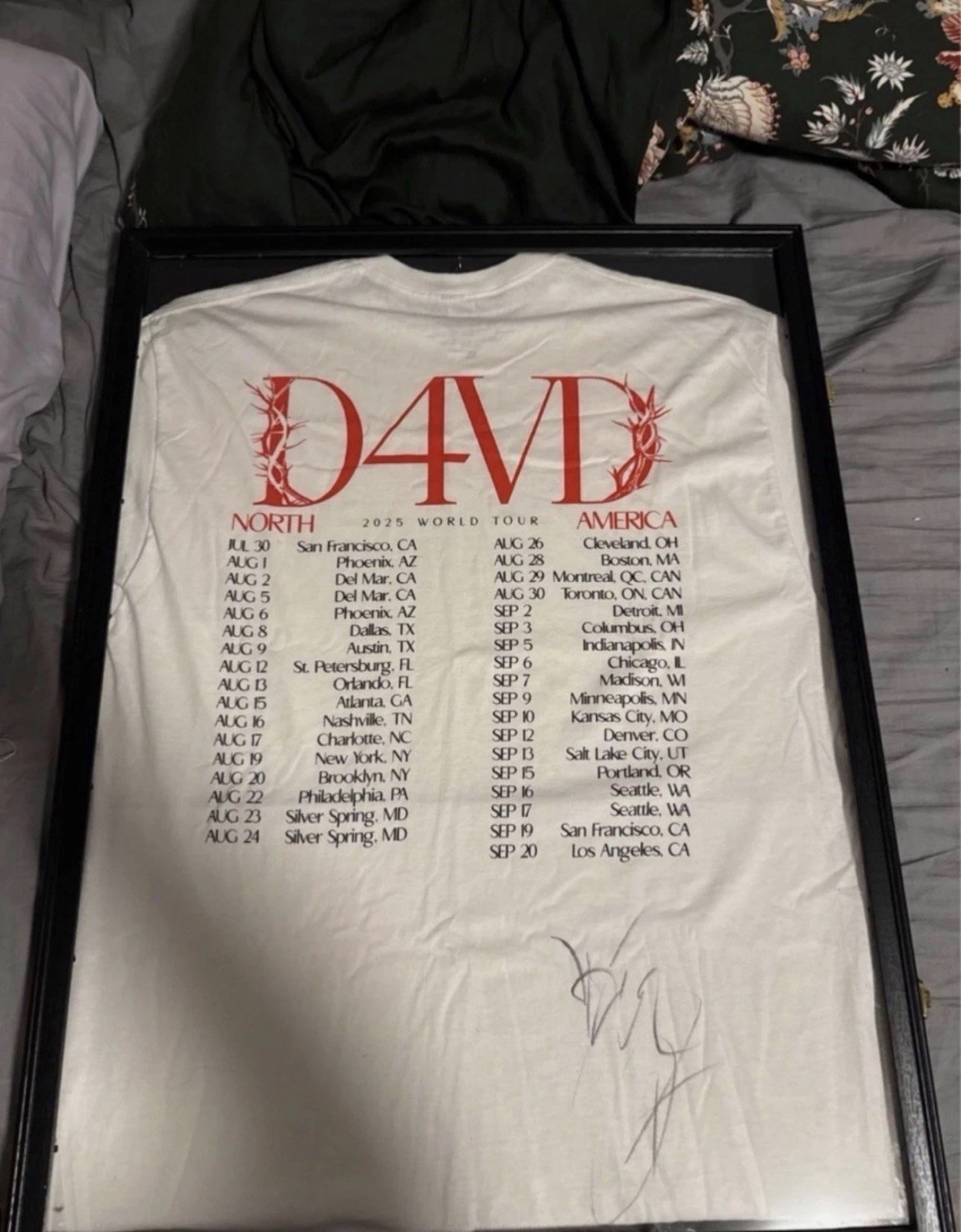 d4vd Signed Withered Tour T-Shirt With Case