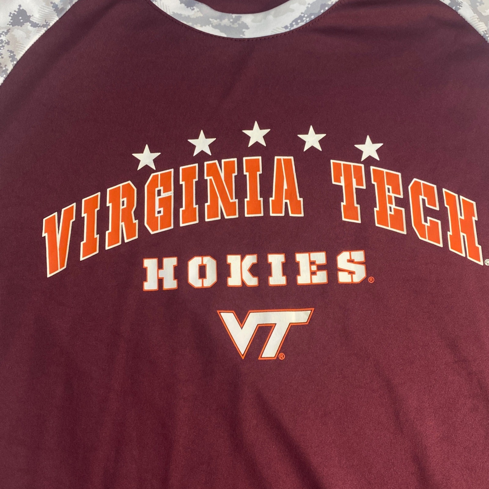 Virginia Tech Hokies Colosseum OHT Military Appreciation Raglan Shirt XL Camo gallery