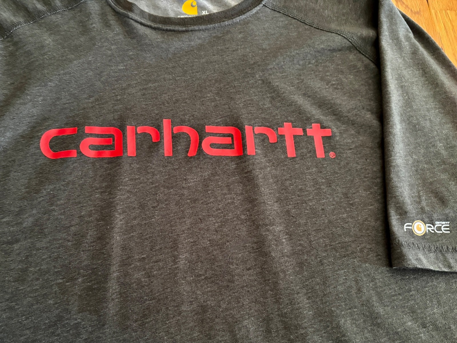 Carhartt Force Mens XL Relaxed Fit Pocket T-Shirt, Dark Gray with Short Sleeves gallery