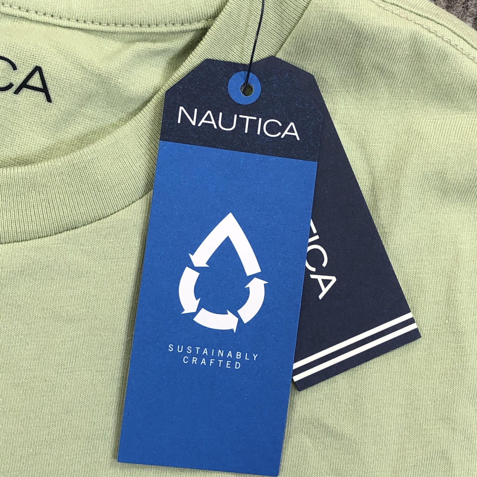 Nautica Shirt Mens Medium Green O-NS Yacht Club Graphic Tee Tagless Nautical gallery