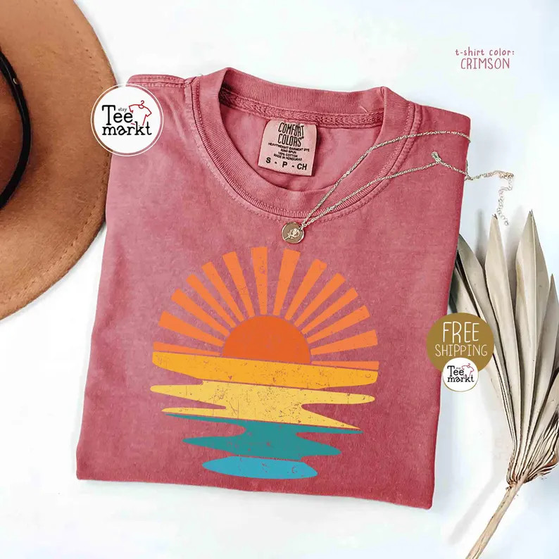 Sunset Summer Beach Vacation Comfort Tee Ocean Relax Outdoors Gift gallery