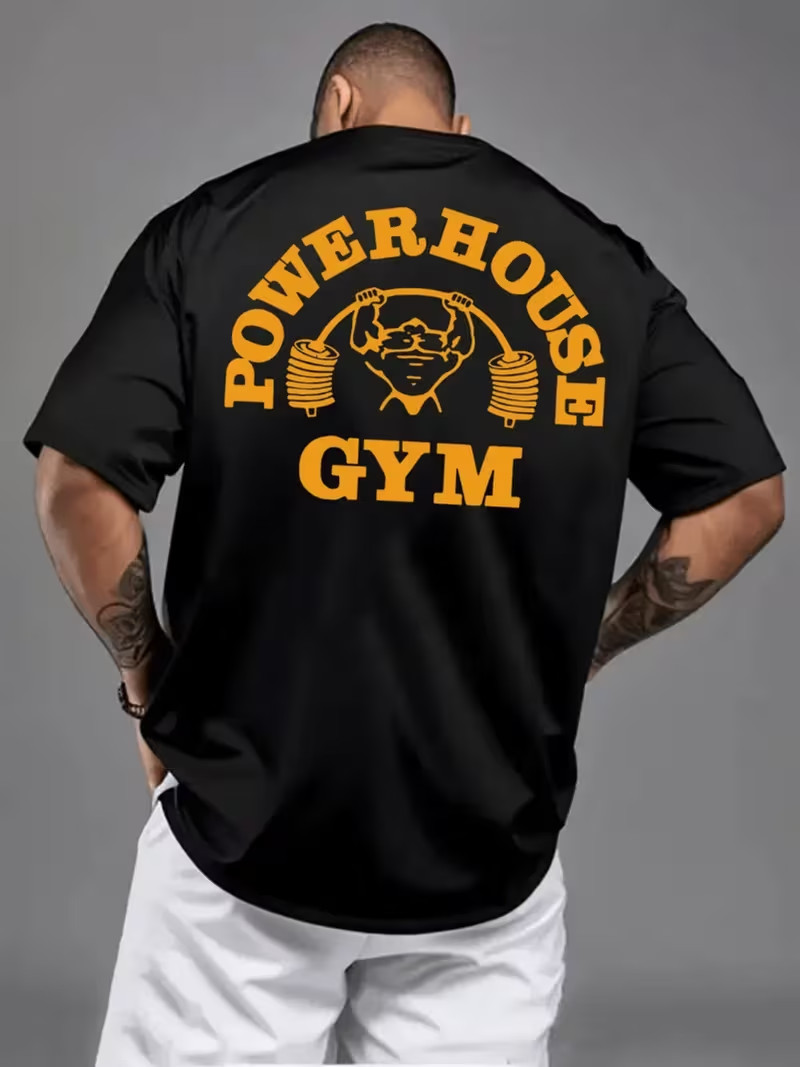 Powerhouse Gym Mens T-shirt Bodybuilding Muscle Fitness Crew Neck Workout Top gallery