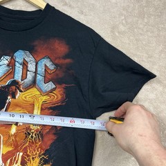 Liquid Blue ACDC Hells Bells T-Shirt Angus Young Devil Volcano Black Size M