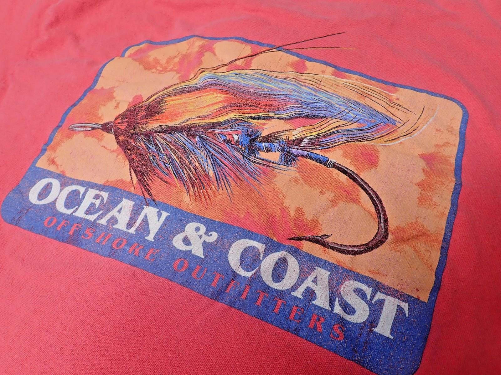 Fly Fishing T Shirt Ocean & Coast Coral Saltwater Lure Graphic Mens Medium