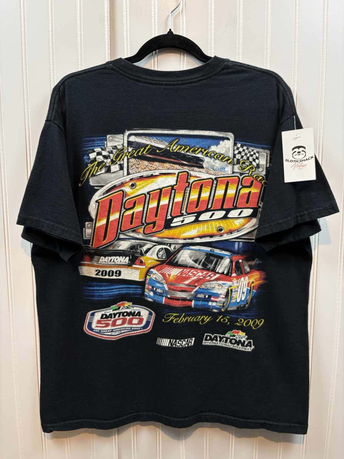 Vintage 2000s Racing T-shirt Size Large Black Daytona 500 Race 2009 gallery