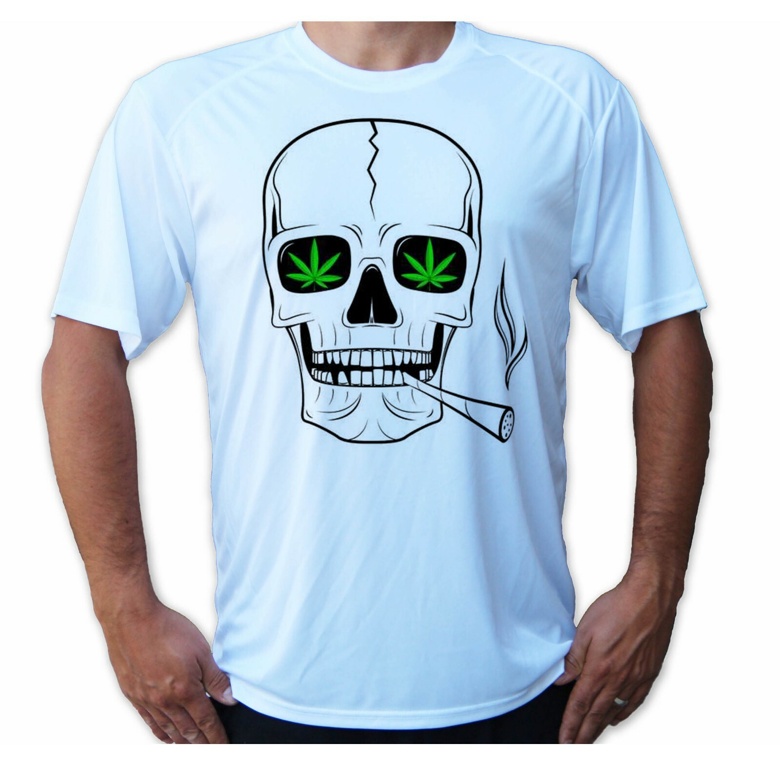 Skull Smoke Weed Fishing Boat UPF 50 T-Shirt Beach Water Sport UV Sun Protection