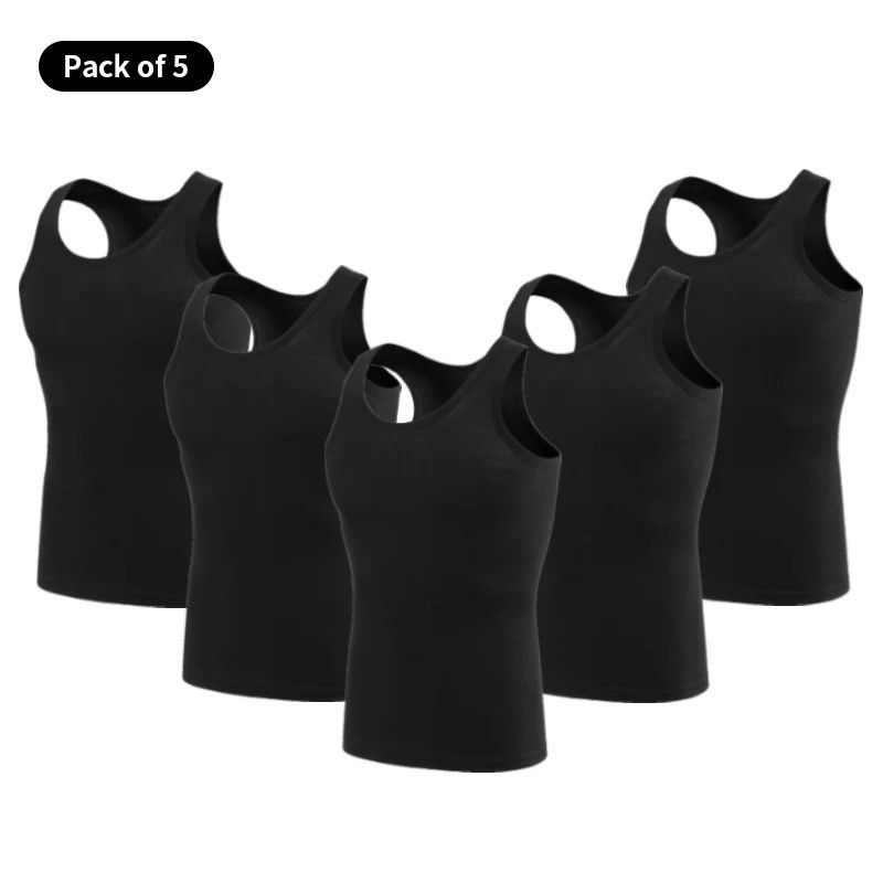 1-5 Pack Men 100% Cotton Tagless Ribbed Tank Top A-Shirt Wife Beater Undershirt gallery