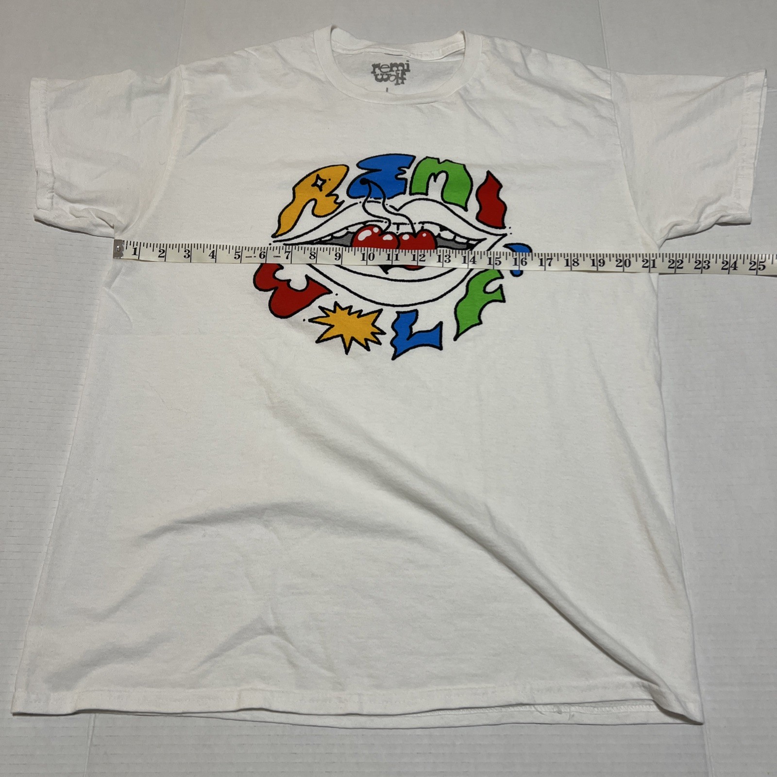Remi Wolf Cherries White Large Big Ideas Short Sleeve Graphic Tee Pop Art Cream gallery