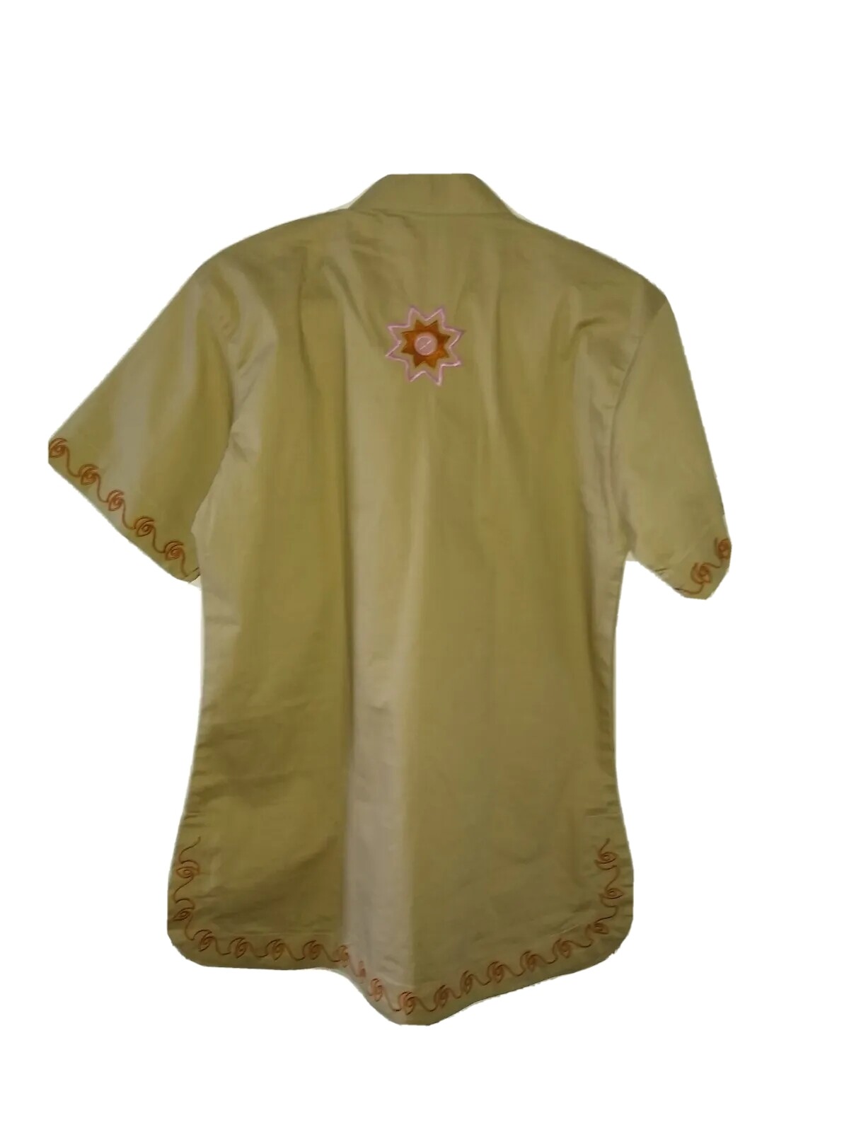 King &Jack Short Sleeve pull On Mixed Top XL Kaki With Embroidered Decorations gallery