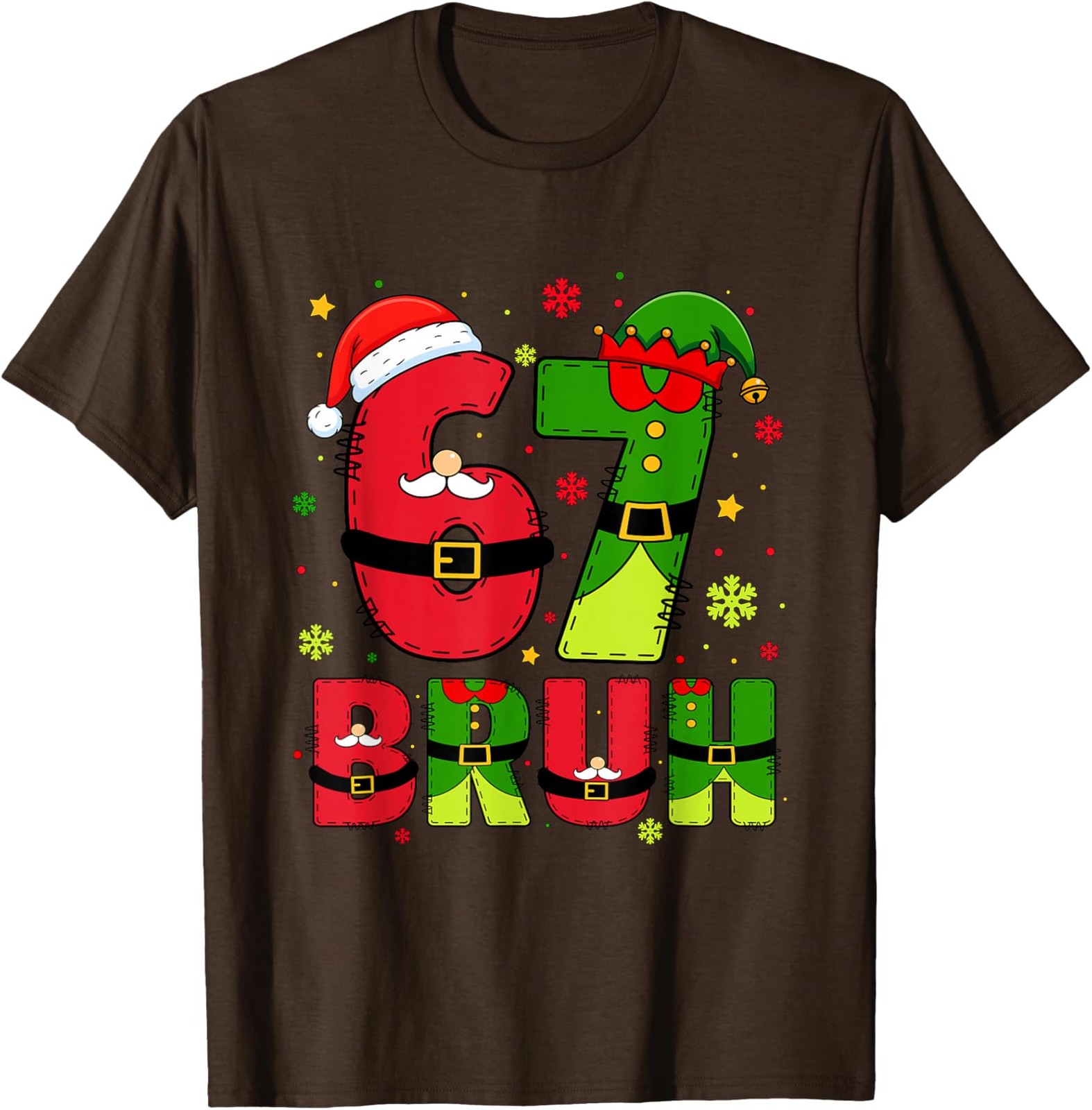 Bruh 67 Six Seven 6 7 Meme Christmas Funny Design Unisex T-Shirt