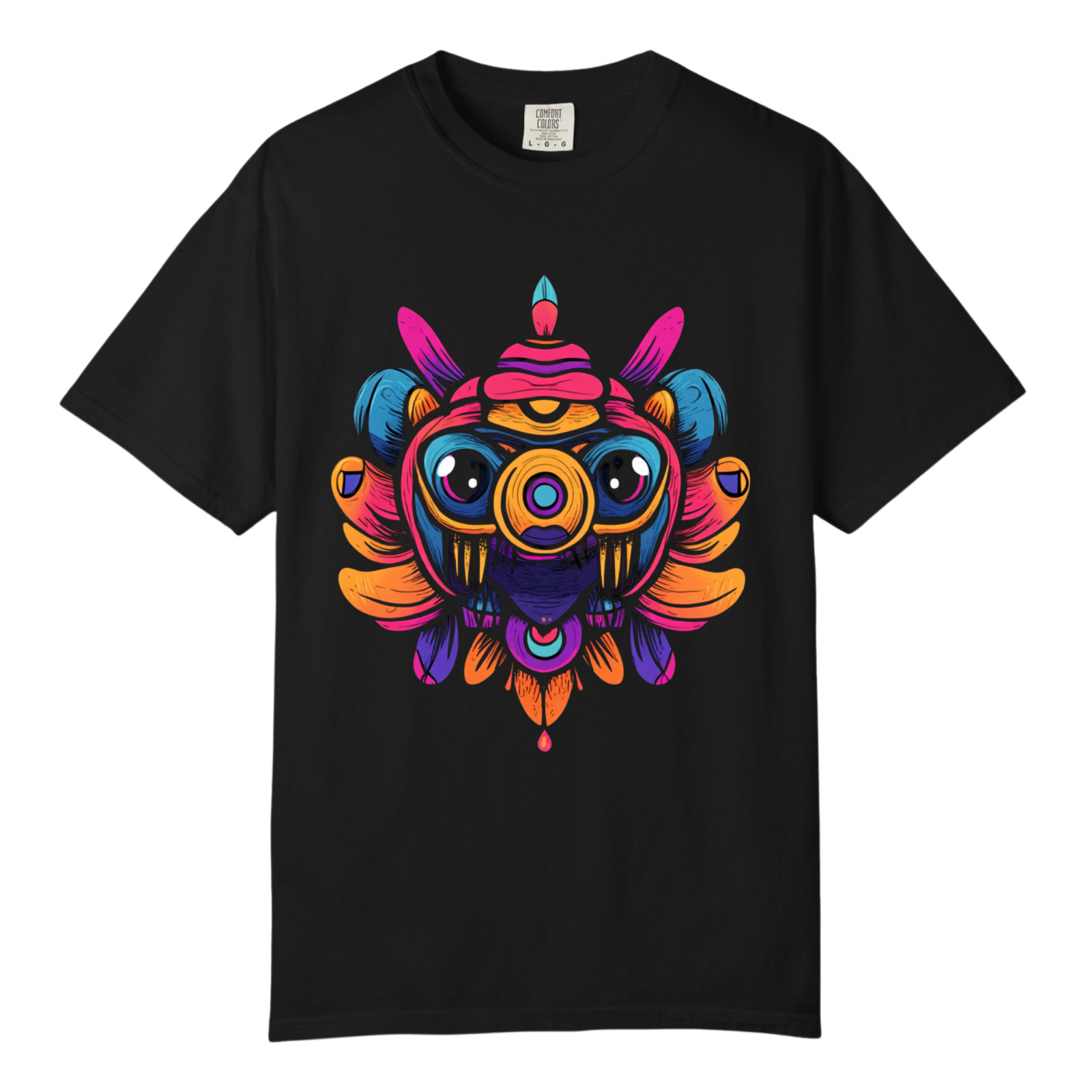 Mixed Tribal Animal Beast Mask Art TShirt, Comfort Colors, Unisex Streetwear Tee gallery