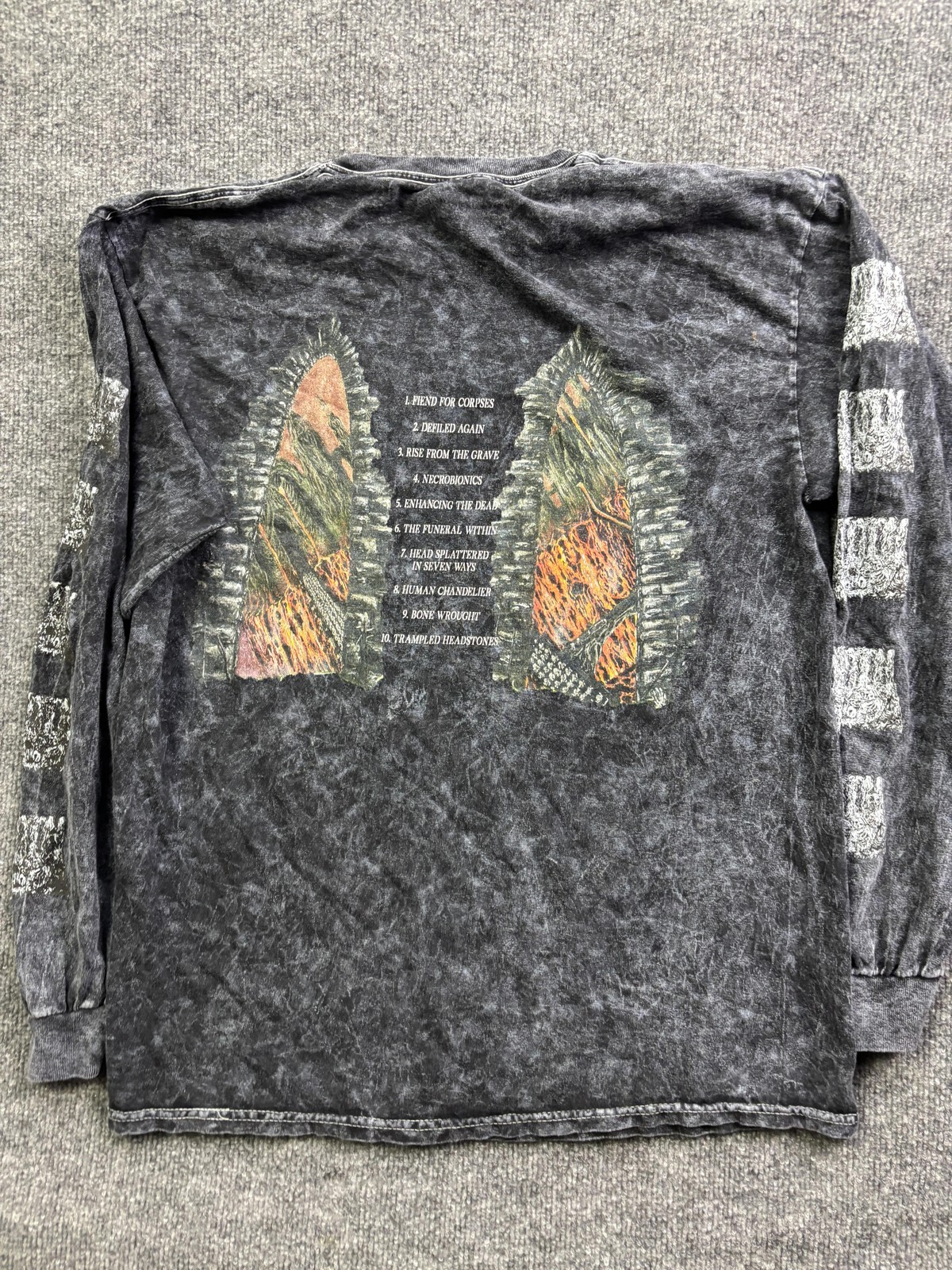Colortone Shirt Mens Large Black Undeath Rise From The Grave Long Sleeve Graphic gallery