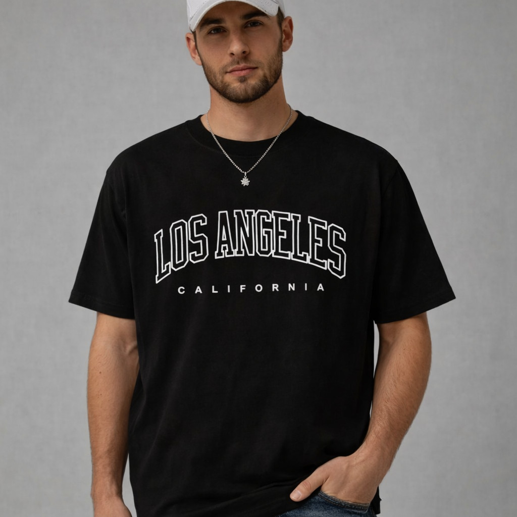 Los Angeles California Graphic T-Shirt Casual Cotton Tee LA Oversized Shirt gallery