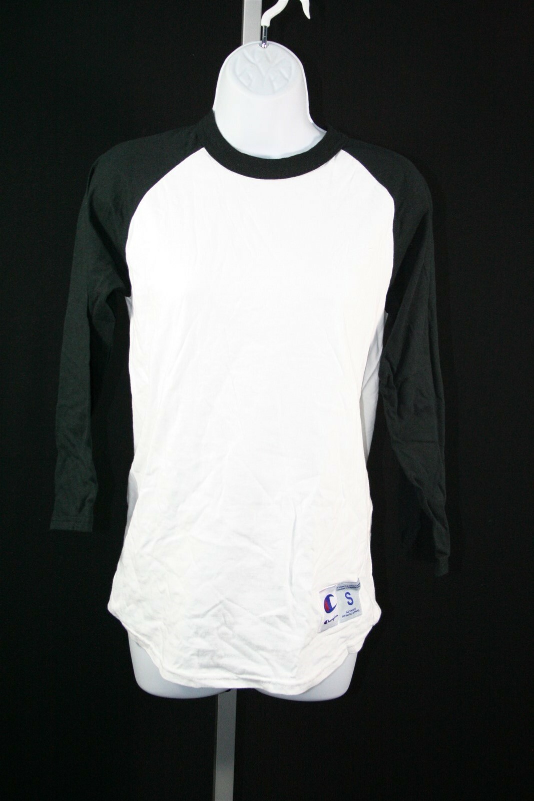 24A27 Champion T137 Authentic Apparel Baseball Tee SM White and Black gallery