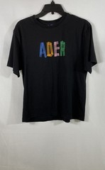 Ader Error Men’s Black Embroidered Logo T-Shirt 2020 Fall Winter Size A2