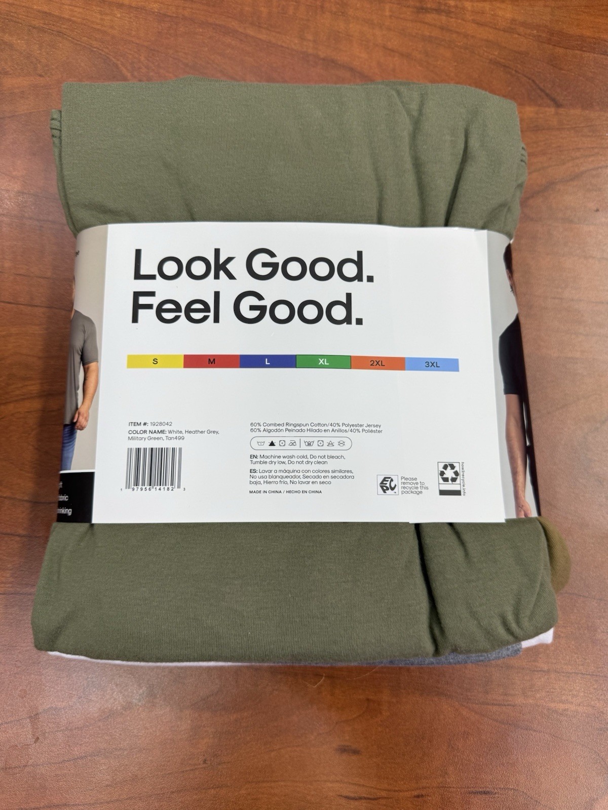 True Classic 4 Pack Crew Neck Men’s Tees Size XL - Green/Grey/White/Dessert gallery