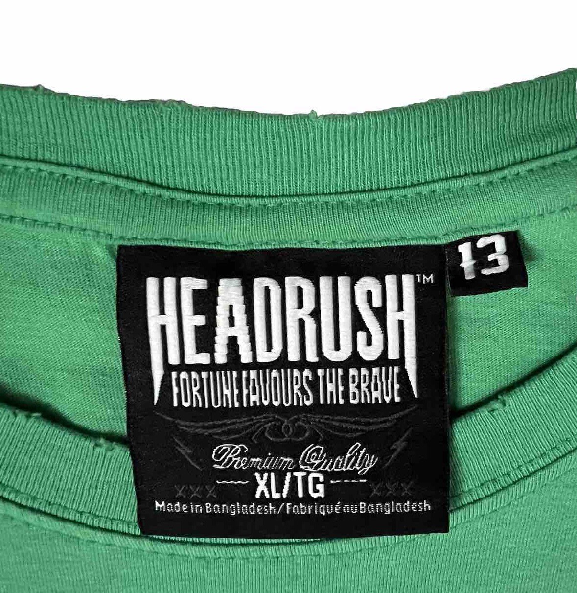 Headrush Men’s Size XL Green Short Sleeve T-Shirt MMA Action Sports Y2K L-4 gallery