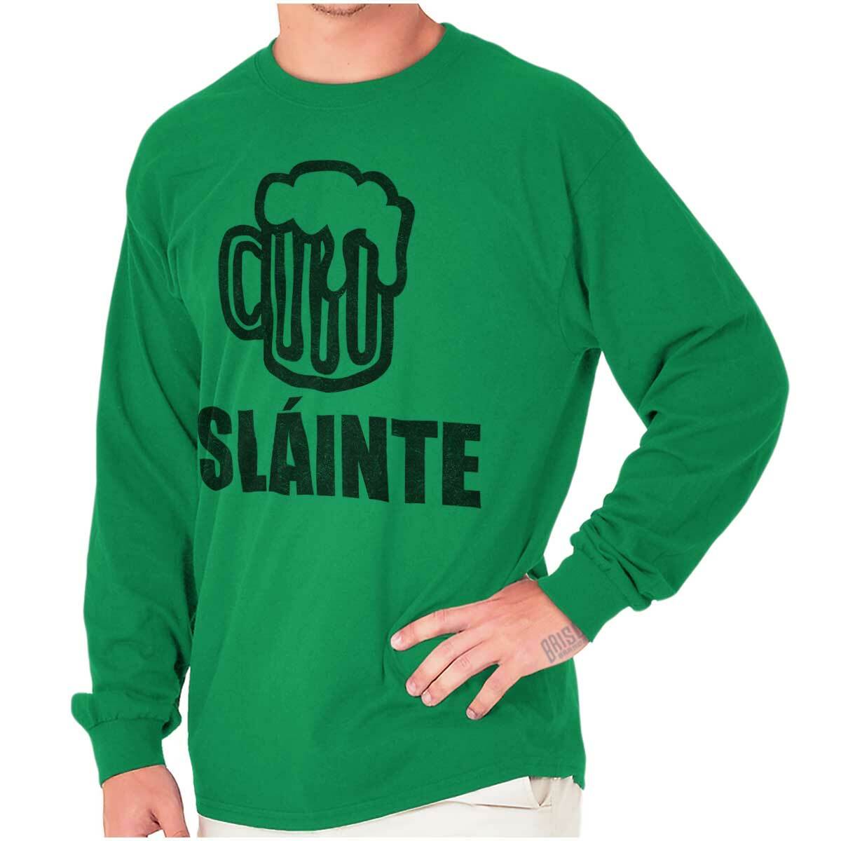 Slainte Irish Drinking Beer St Patricks Day Long Sleeve Tshirt for Men or Women gallery