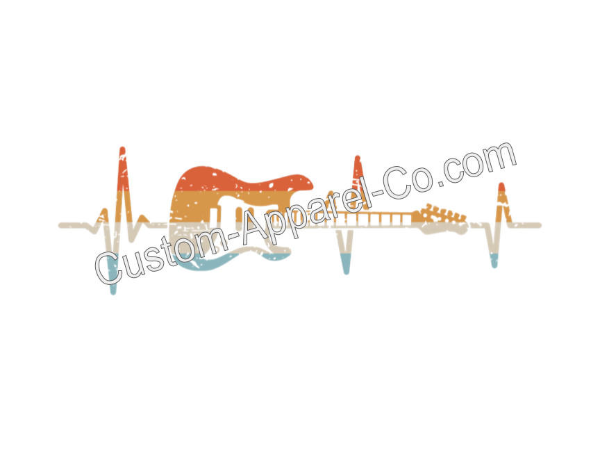 Guitar Heartbeat Rocker Tee - Choose Your Size & Color! gallery