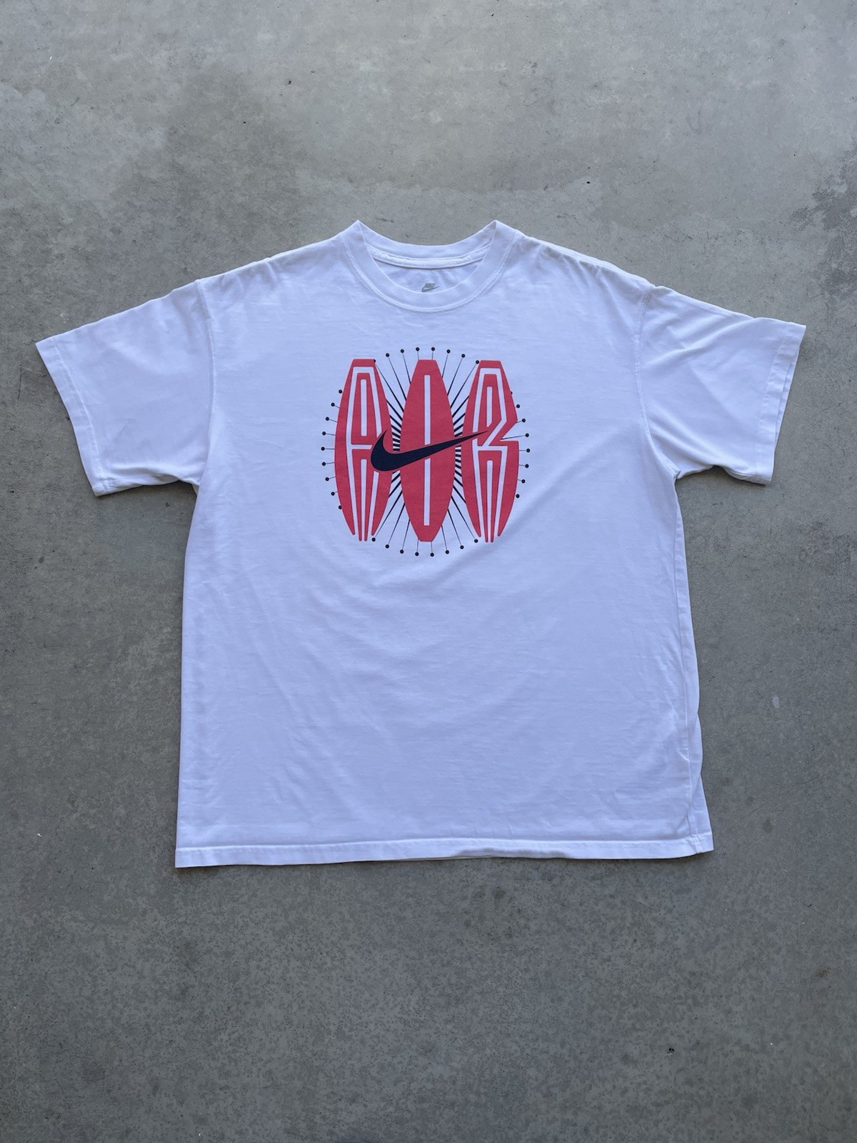 Nike Air Graphic Tee Shirt Mens Large White/Red With Swoosh Y2K gallery