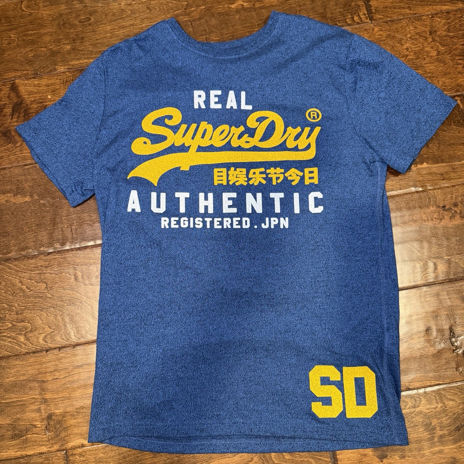 Vintage SUPERDRY Tee Shirt Store Graphic T-Shirt Blue Men’s L