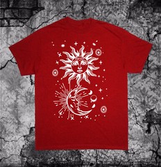 Sun Moon Shirt – Occult pentacle star Punk Metal grunge gothic hippie pentagram