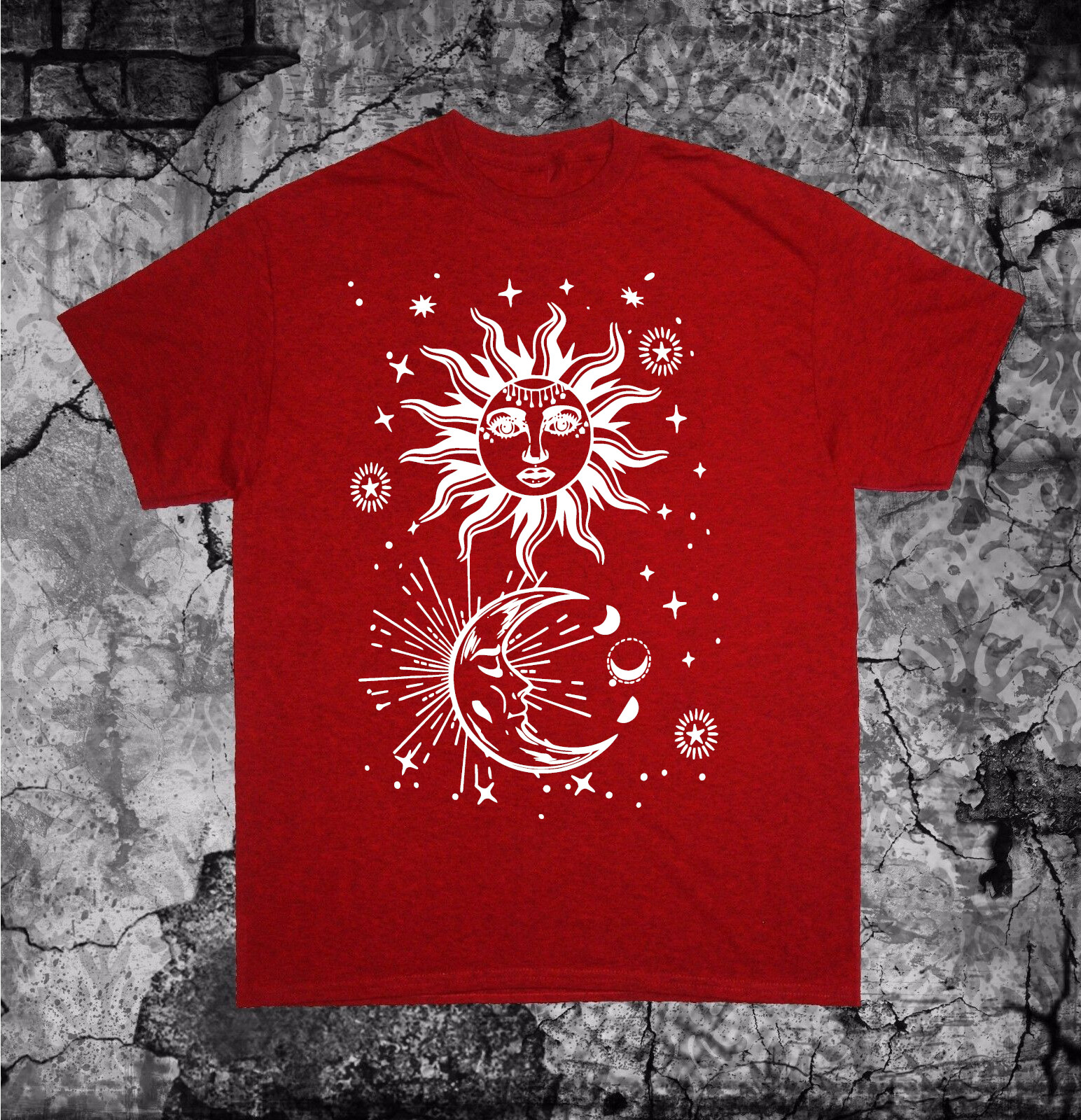 Sun Moon Shirt - Occult pentacle star Punk Metal grunge gothic hippie pentagram gallery