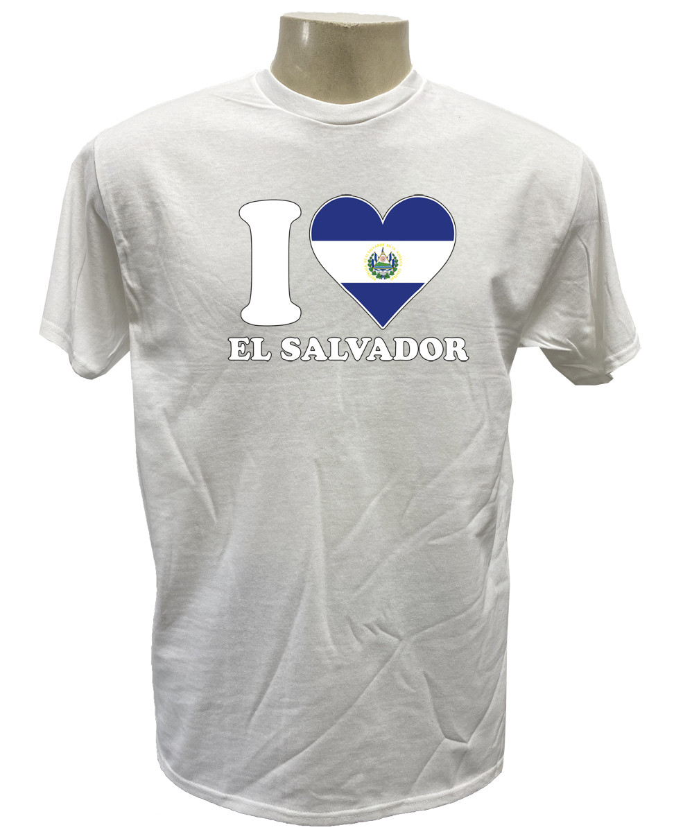 I LOVE EL SALVADOR Heat transfer 100% Cotton Short Sleeve T Shirt Free Shipping gallery