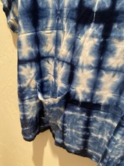 Unisex Handcrafted Indigo Vertical Design Tie Dye Round-Neck Casual Soft T-shirt