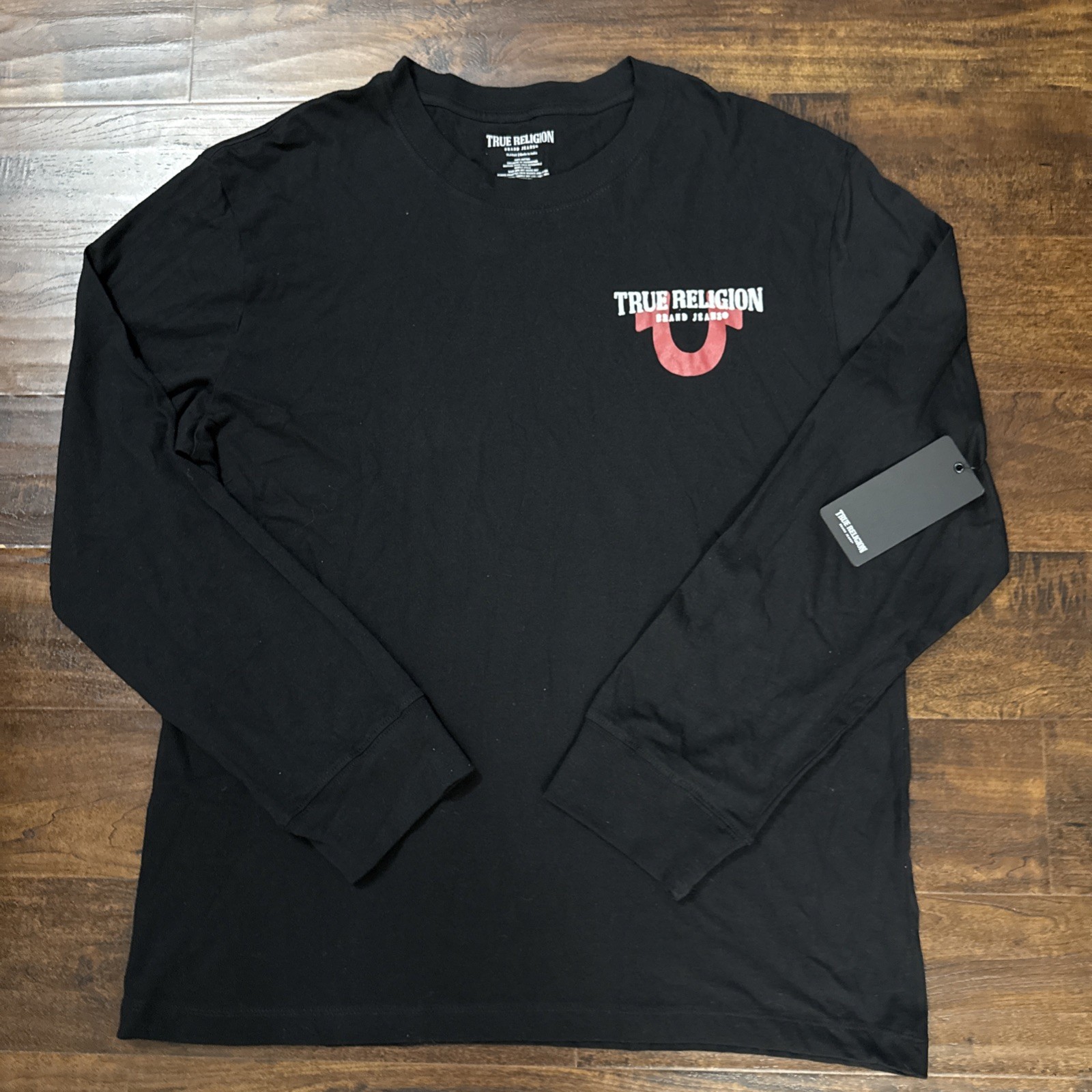 NWT True Religion Graphic Logo Long Sleeve Tee Black Men’s Size XL. C5