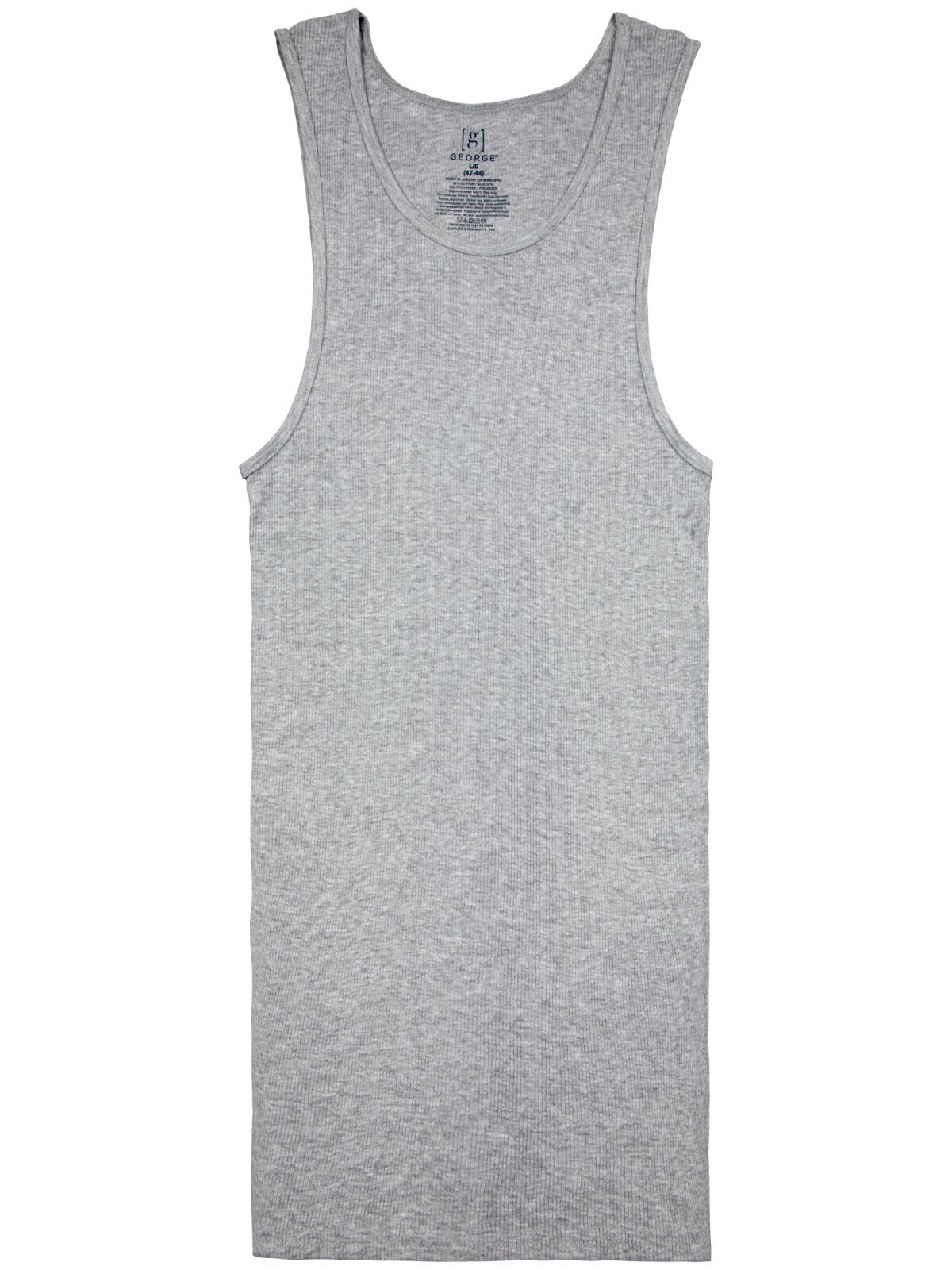 NEW! George Men's Assorted A-Shirts, 6-Pack, Large, Black/Grey gallery