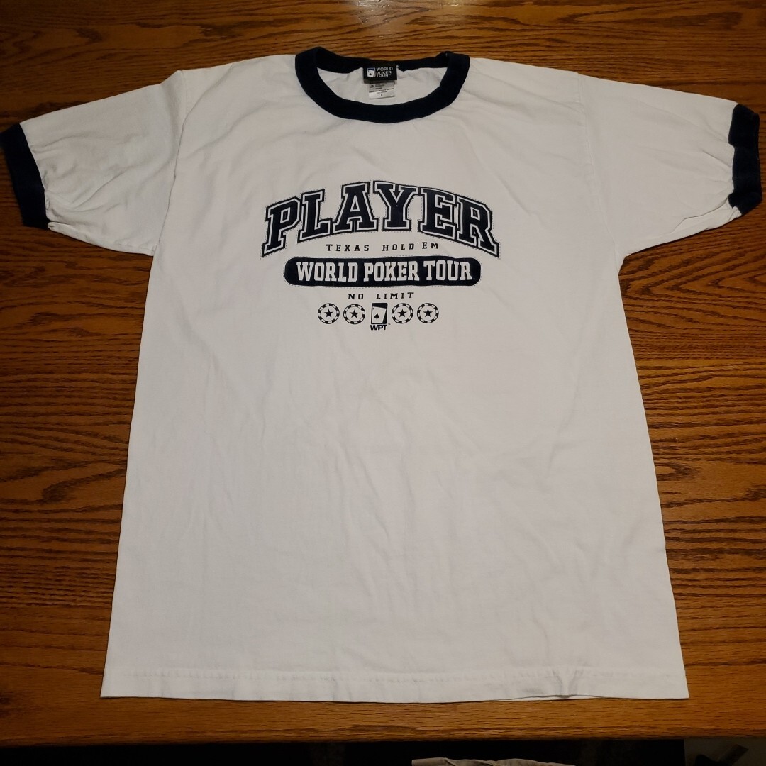 World Poker Tour Ringer TShirt Mens Large 2004 No Limit Player Texas Hold Em