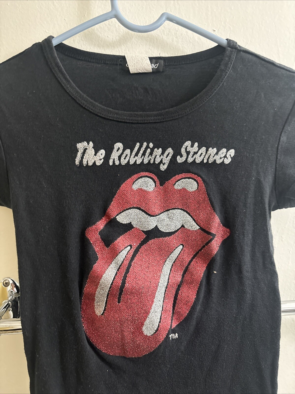 VTG The Rolling Stones Black Shirt Glamhead( Runs Small )Women's FREE SHIP gallery